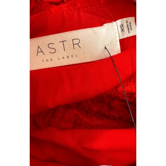 NWT ASTR The Label XS Red Smocked Midi Dress Adjustable Spaghetti Straps - Picture 3 of 16